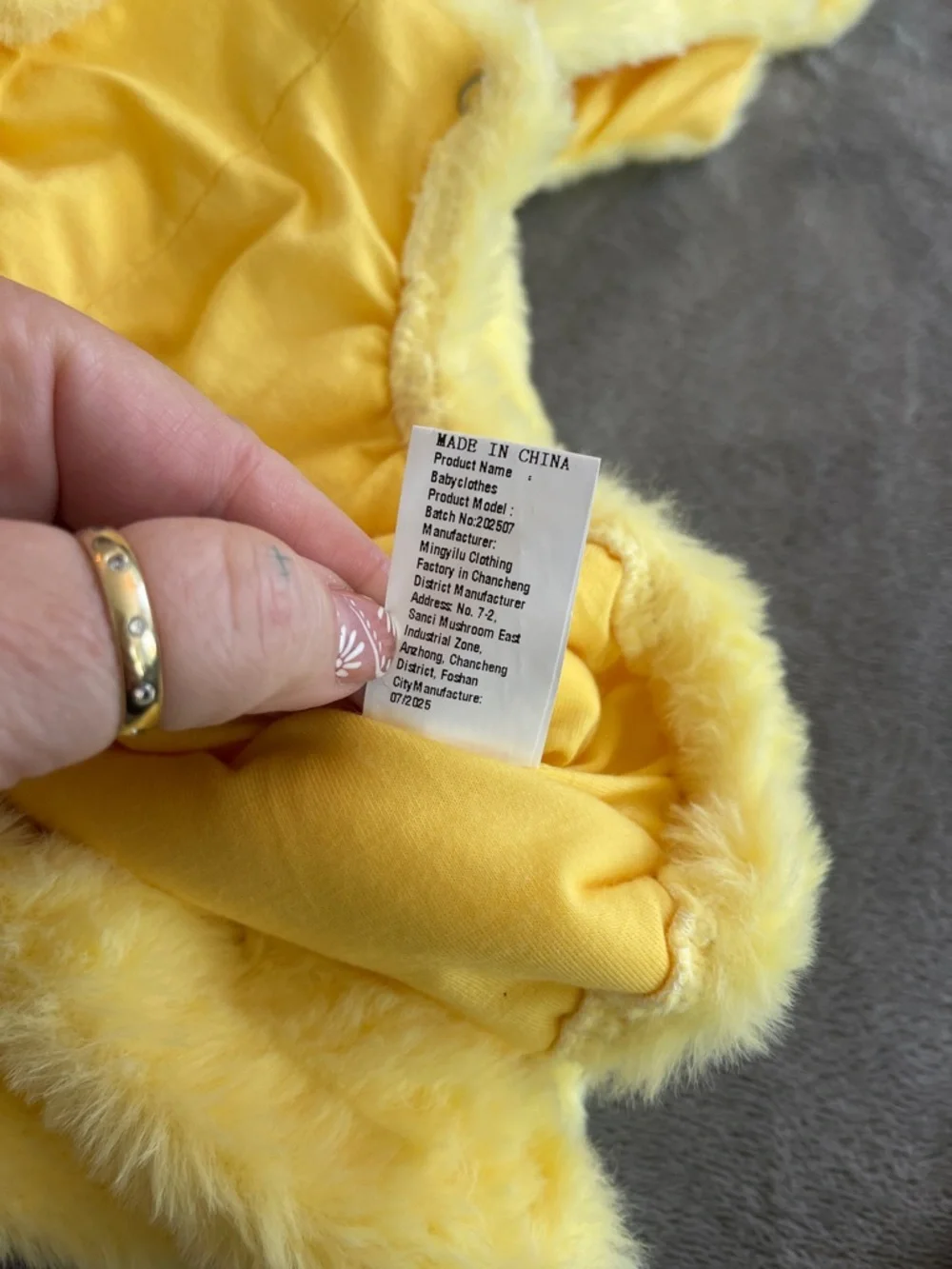 Baby Chick Plush Hooded Costume Romper - Yellow 70 6-12 months new never used